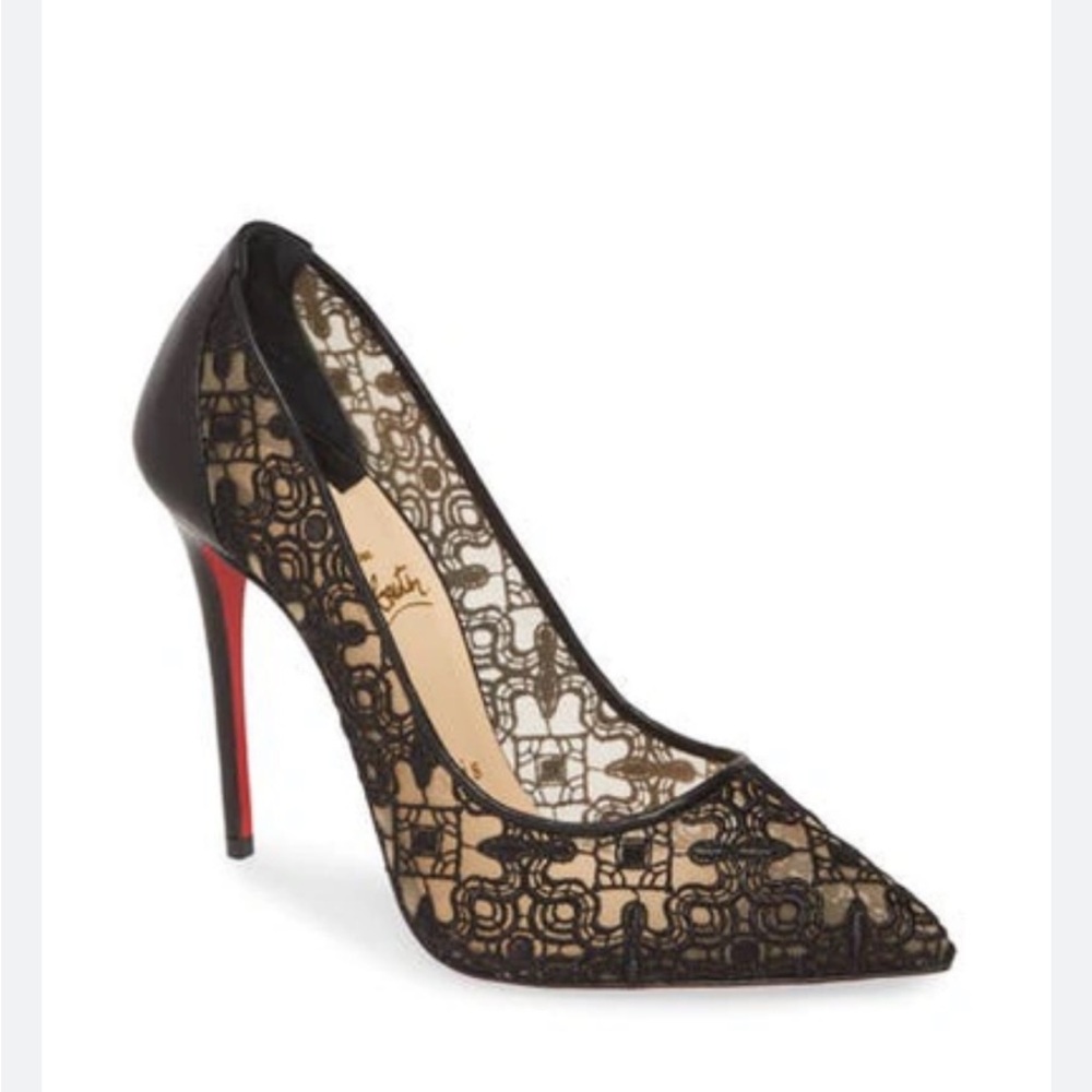 Christian Louboutin Follies Lace 100 pump heel size 38.5 size 8.5